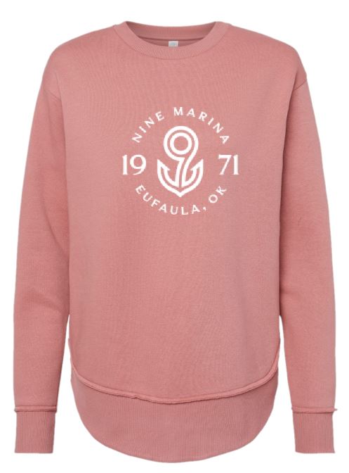 SWEATSHIRT - WHITE BADGE LOGO ON MINT & MAUVE