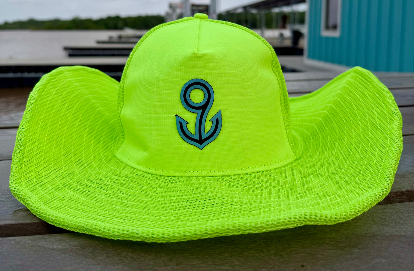 CS BRANDED - TURQ 9/ANCHOR ON NEON YELLOW