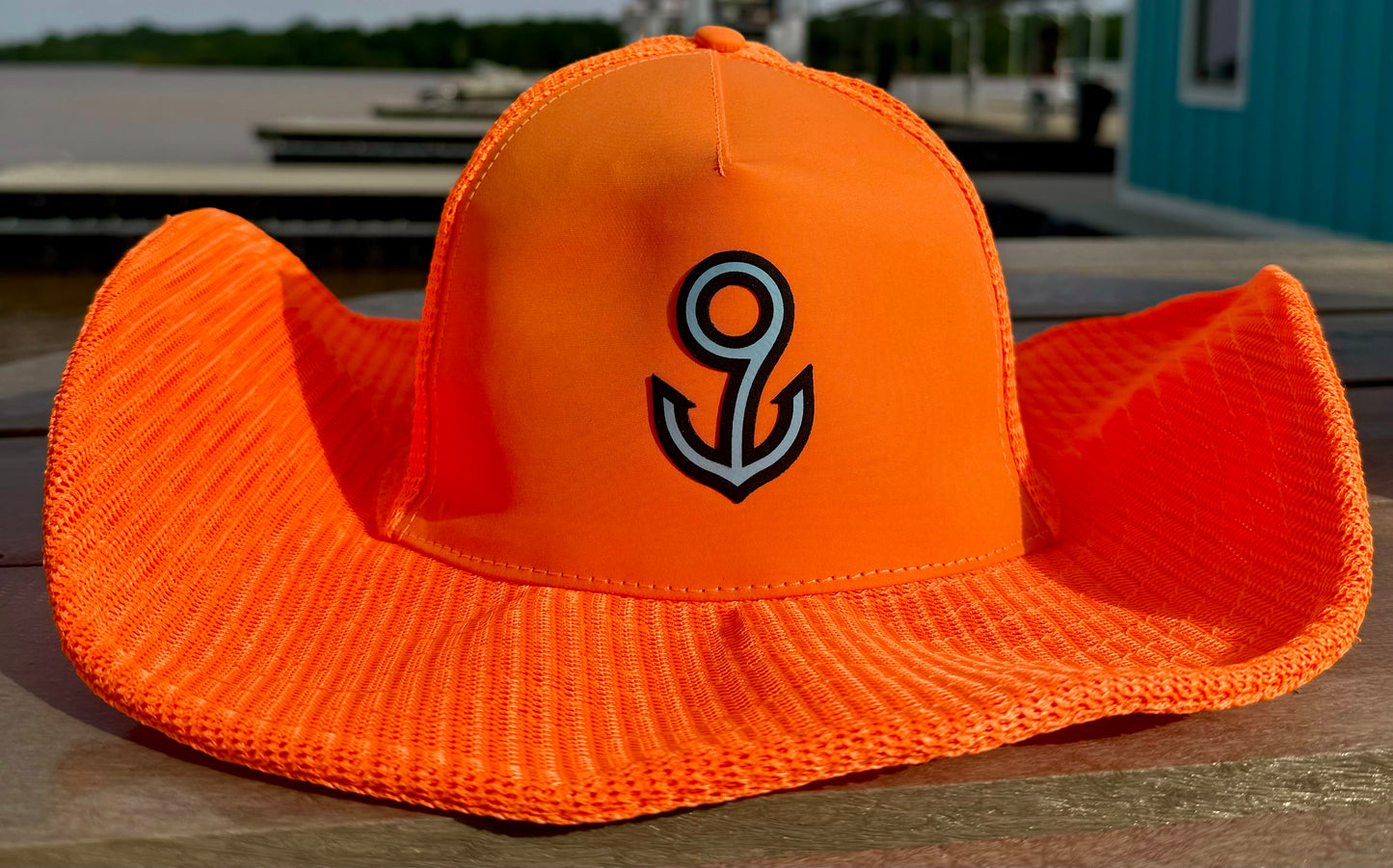 CS BRANDED - TURQ 9/ANCHOR ON NEON ORANGE