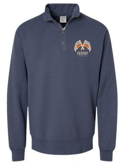 1/4 ZIP - VINTAGE FLAGS ON CYPRESS/SLATE/NAVY