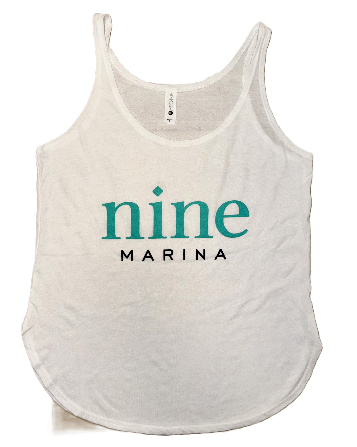 BRANDED - NINE MARINA STACKED WOMEN'S FLOWY TANK GREY/WHITE
