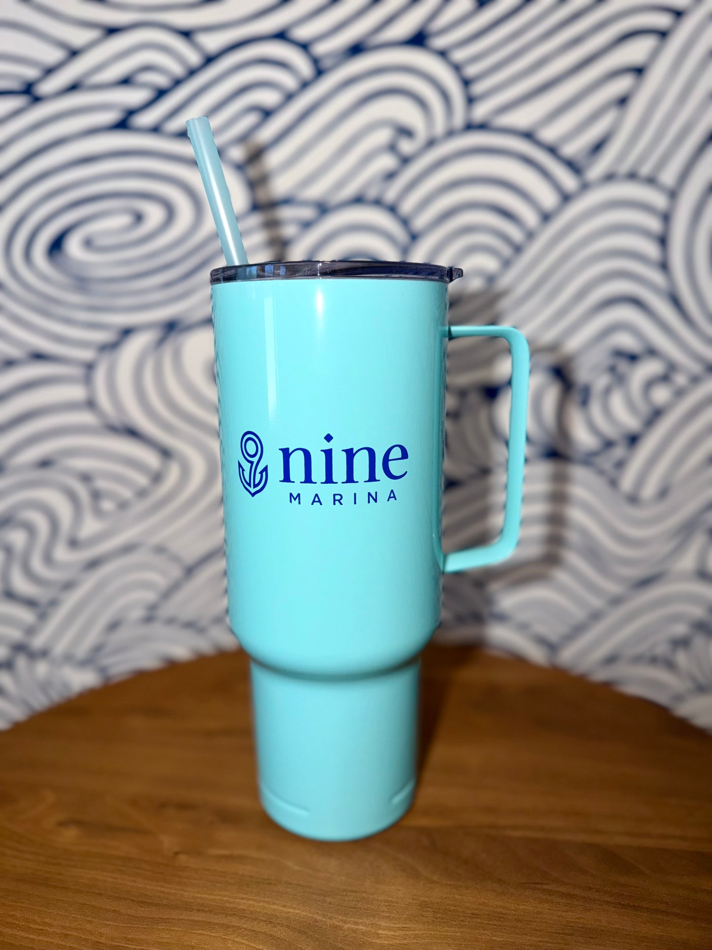 BRANDED - TUMBLER 40oz TURQUOISE W/ BLUE NINE LOGO
