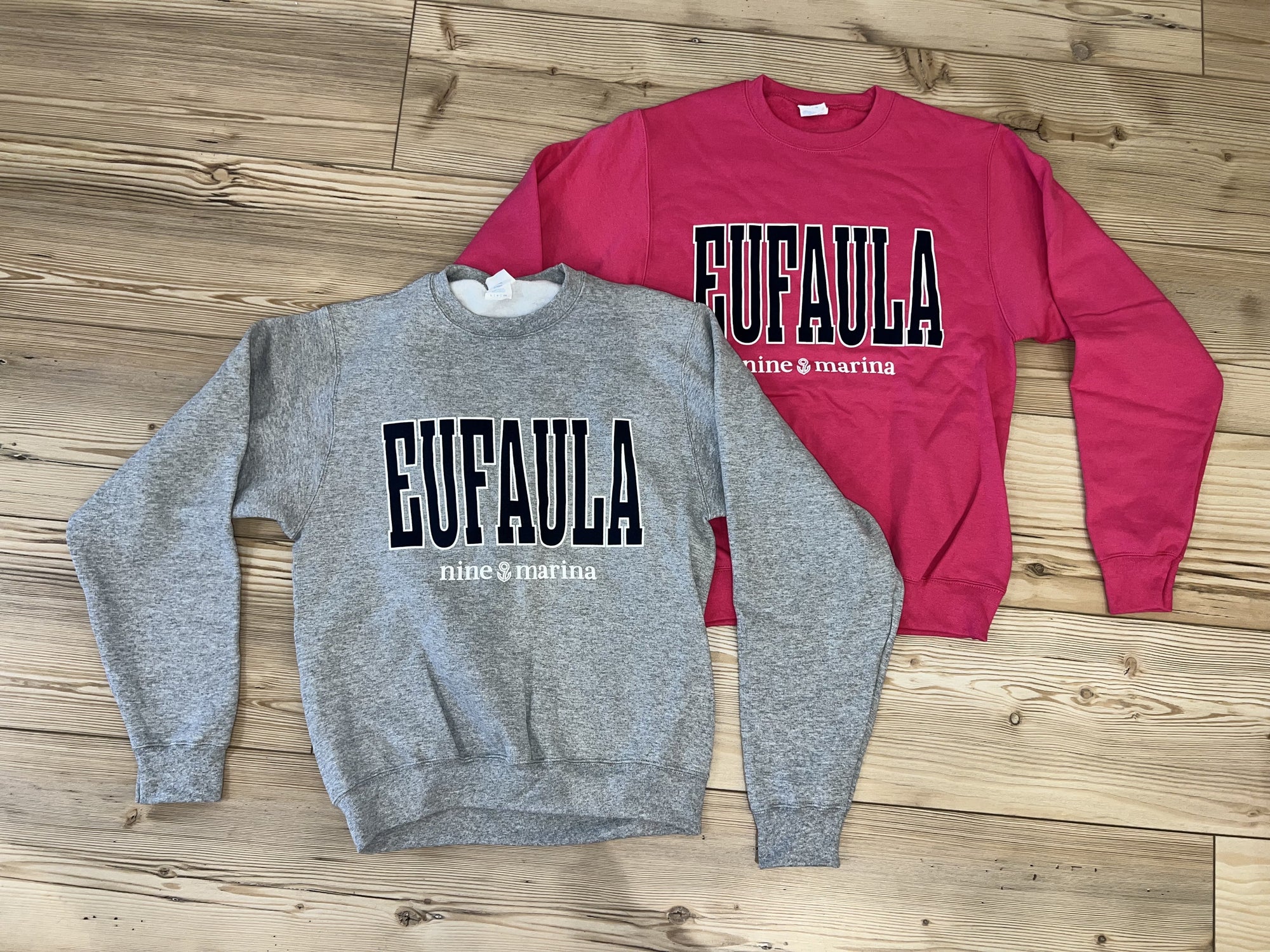 BRANDED LS - EUFAULA NINE SWEATSHIRT GREY/SANGRIA PINK