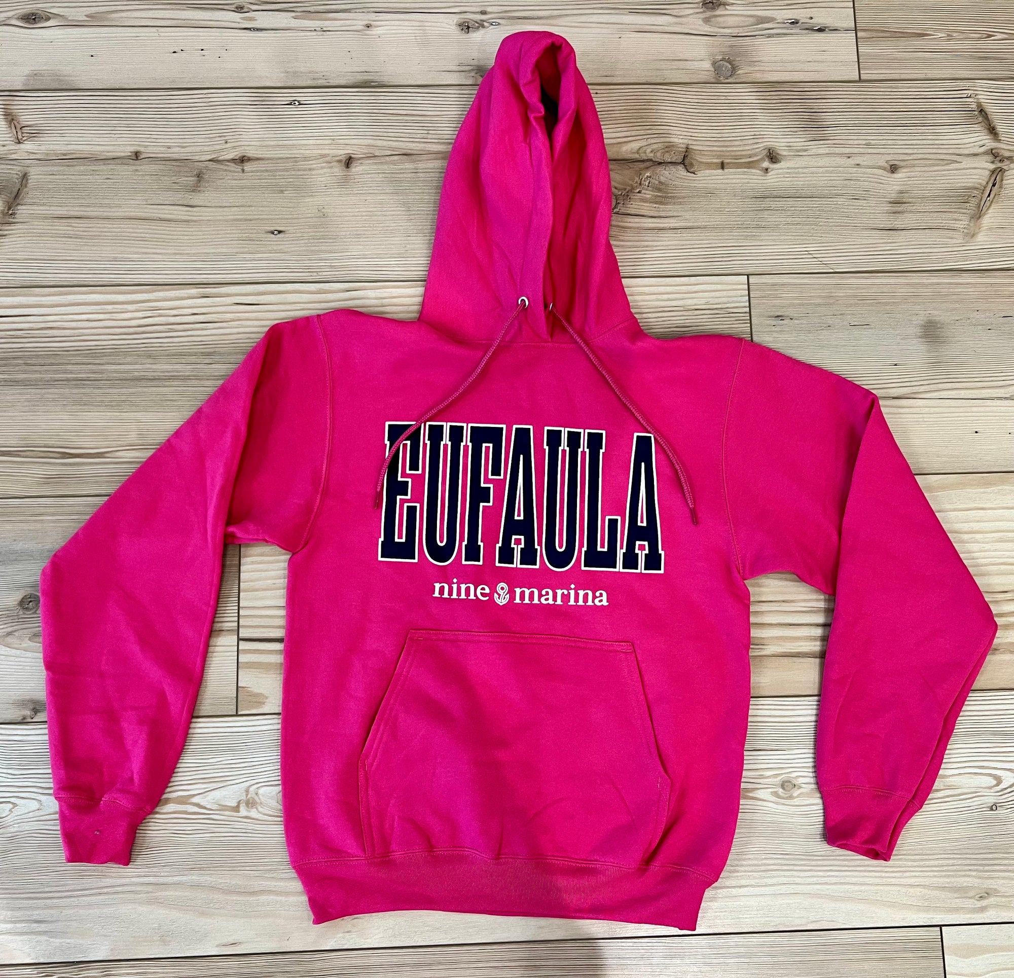 BRANDED LS - EUFAULA HOODIES SANGRIA PINK/AQUA BLUE