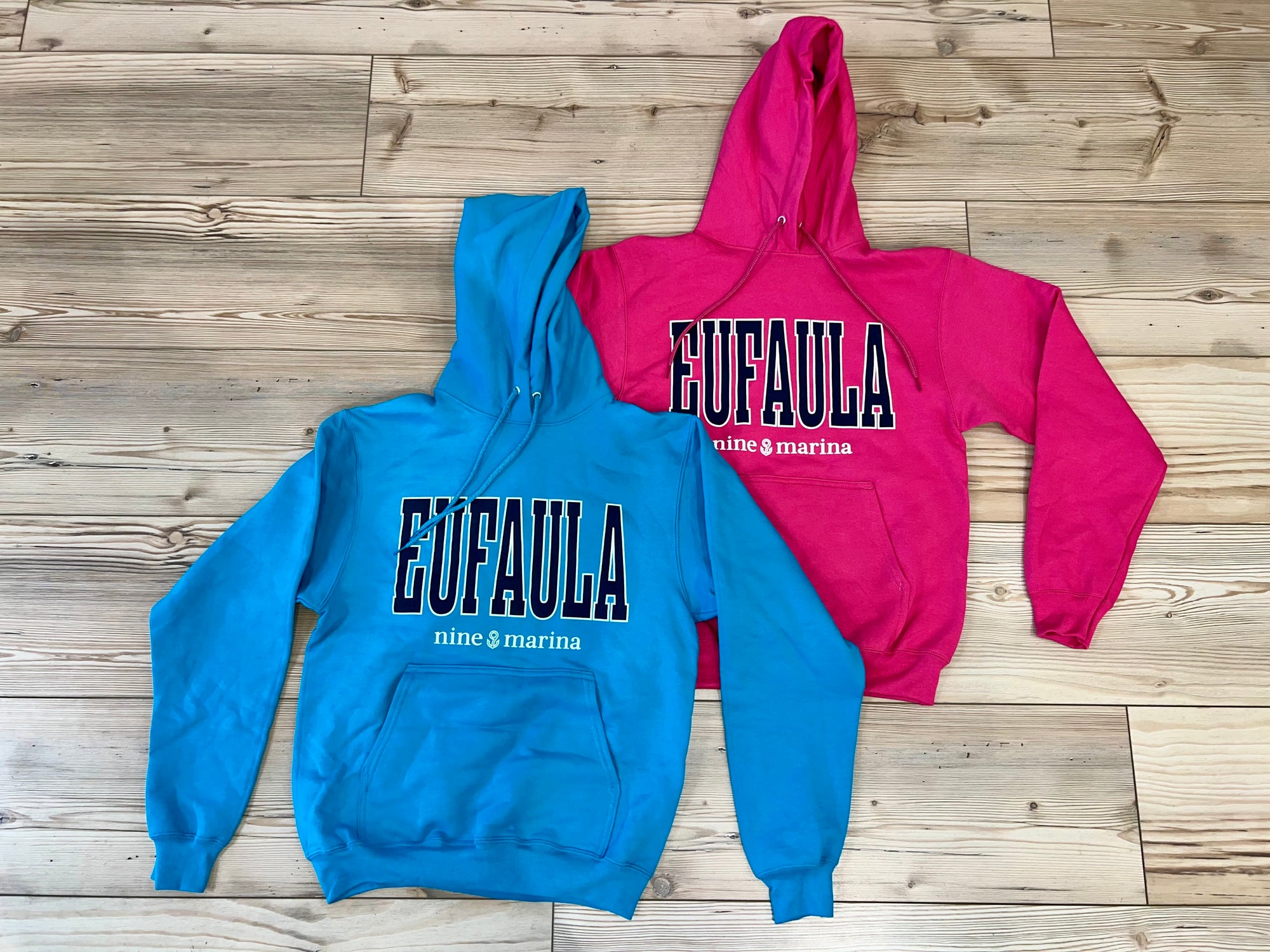 BRANDED LS - EUFAULA HOODIES SANGRIA PINK/AQUA BLUE