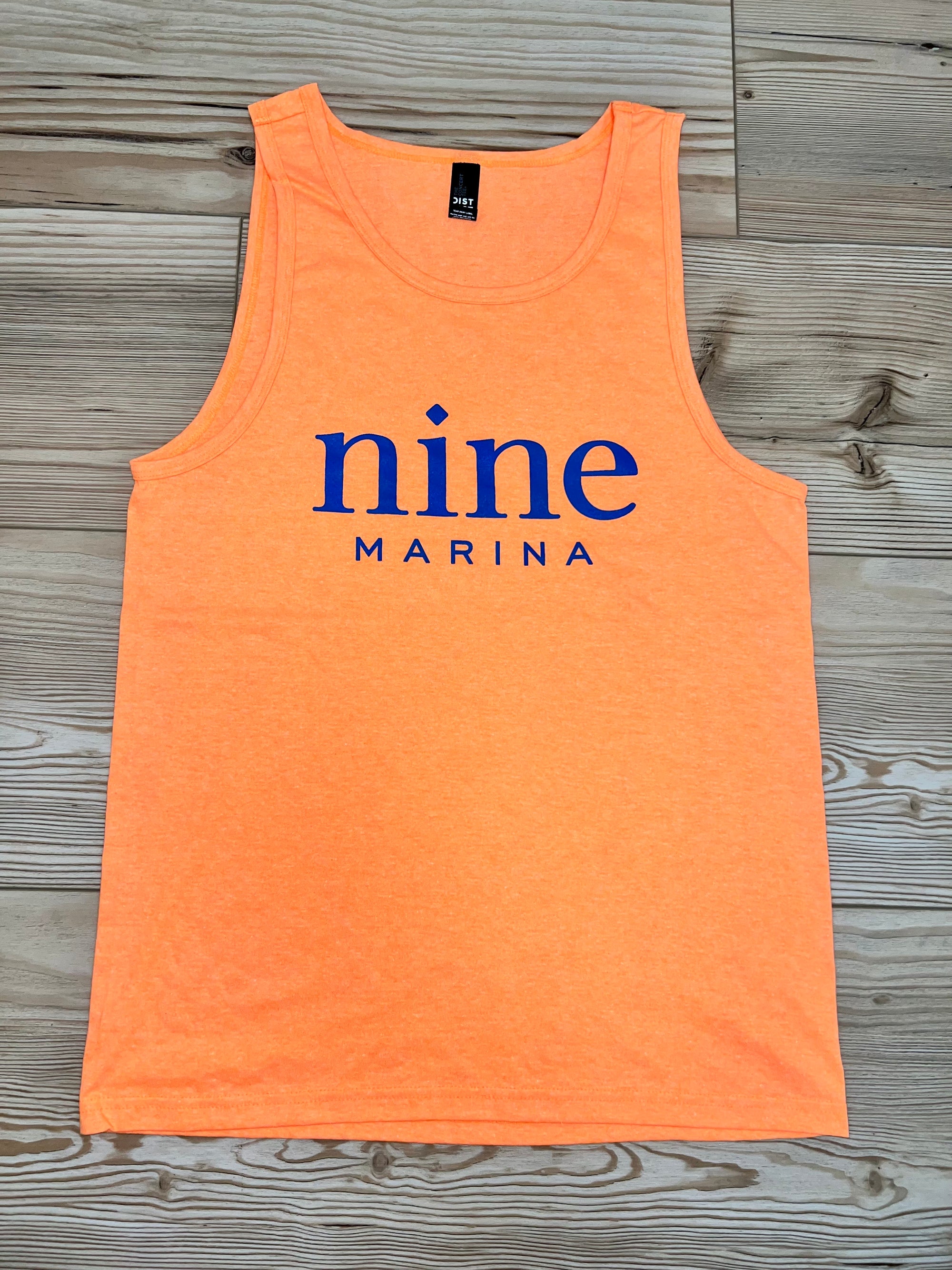 BRANDED TEE - COBALT STACKED NINE ON GREEN/ORANGE