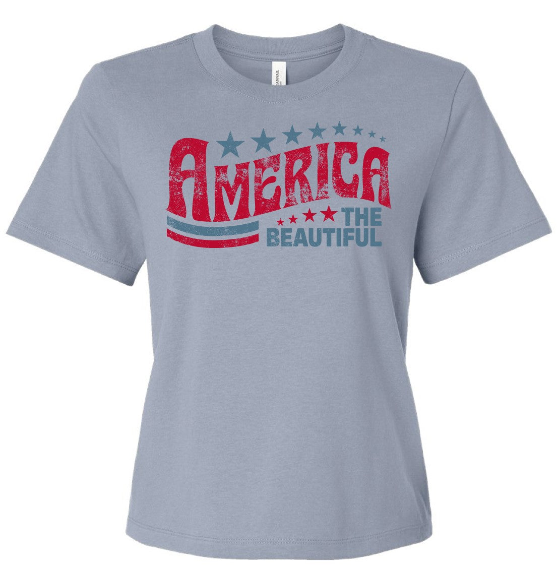 BRANDED TEE - AMERICA THE BEAUTIFUL BOXY DNM/WHT