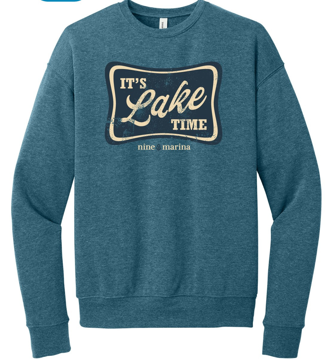 SWEATSHIRT - IT'S LAKE TIME TEAL FLEECE