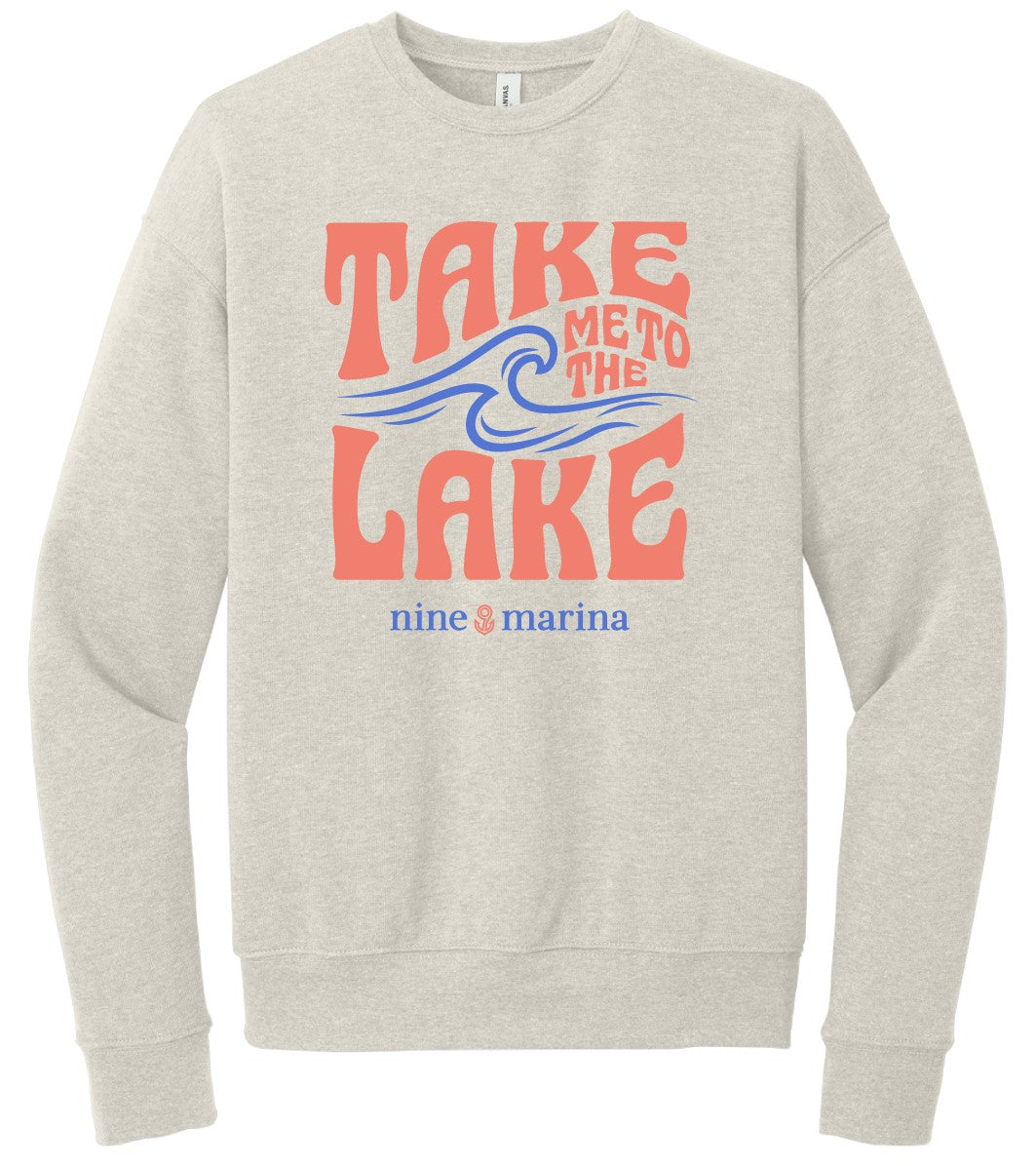 SWEATSHIRT - TAKE ME TO THE LAKE HEATHER DUST