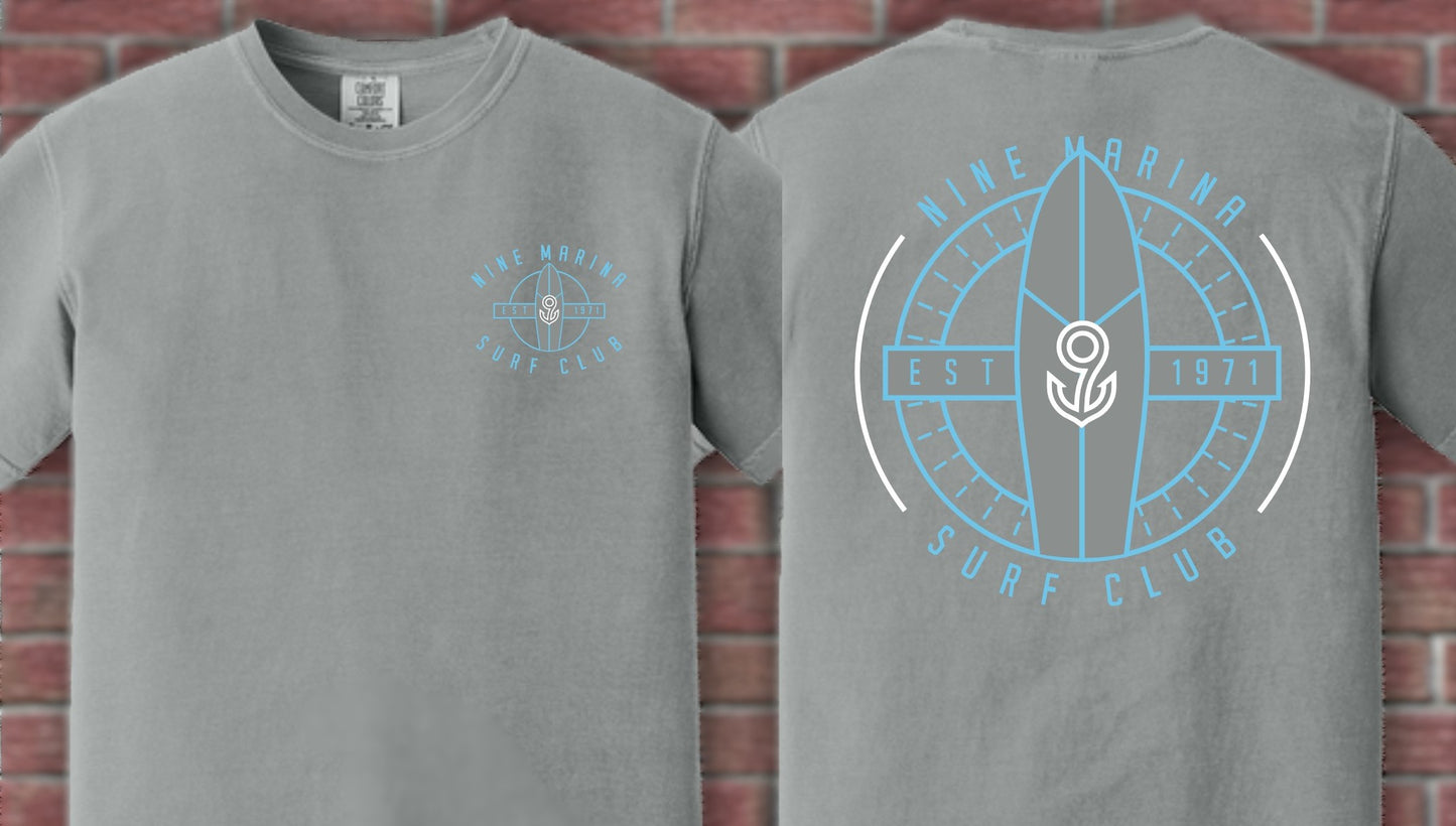 BRANDED - NINE SURF CLUB T-SHIRT BLUE & GREY