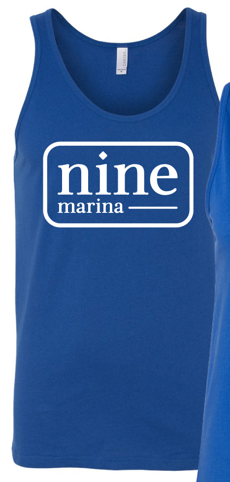 BRANDED TEE - RECTANGLE NINE LOGO COBALT BLUE