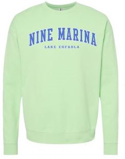 SWEATSHIRT - MINT & SANGRIA W/ BLUE NINE