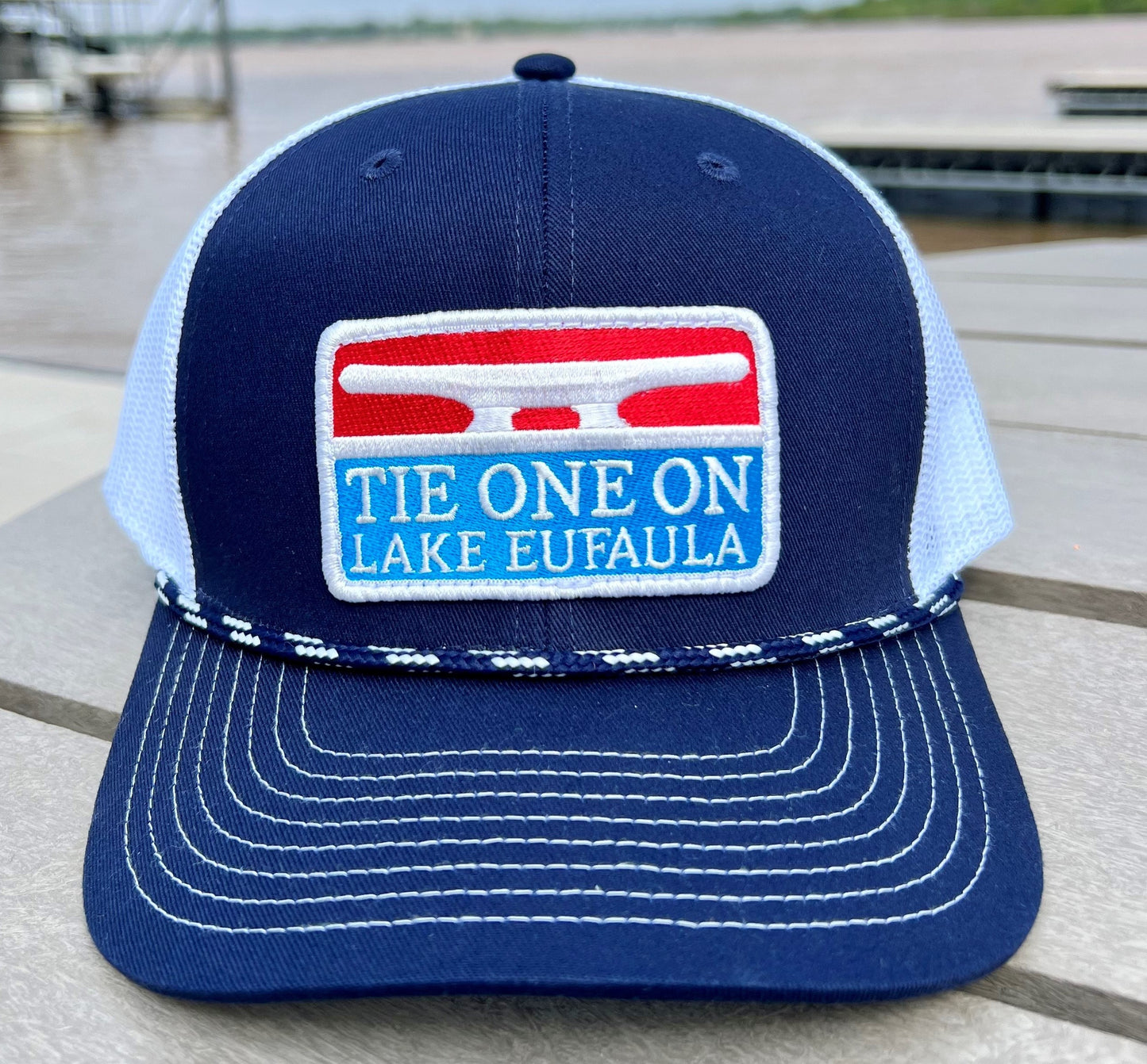 TIE ONE ON NAVY HAT