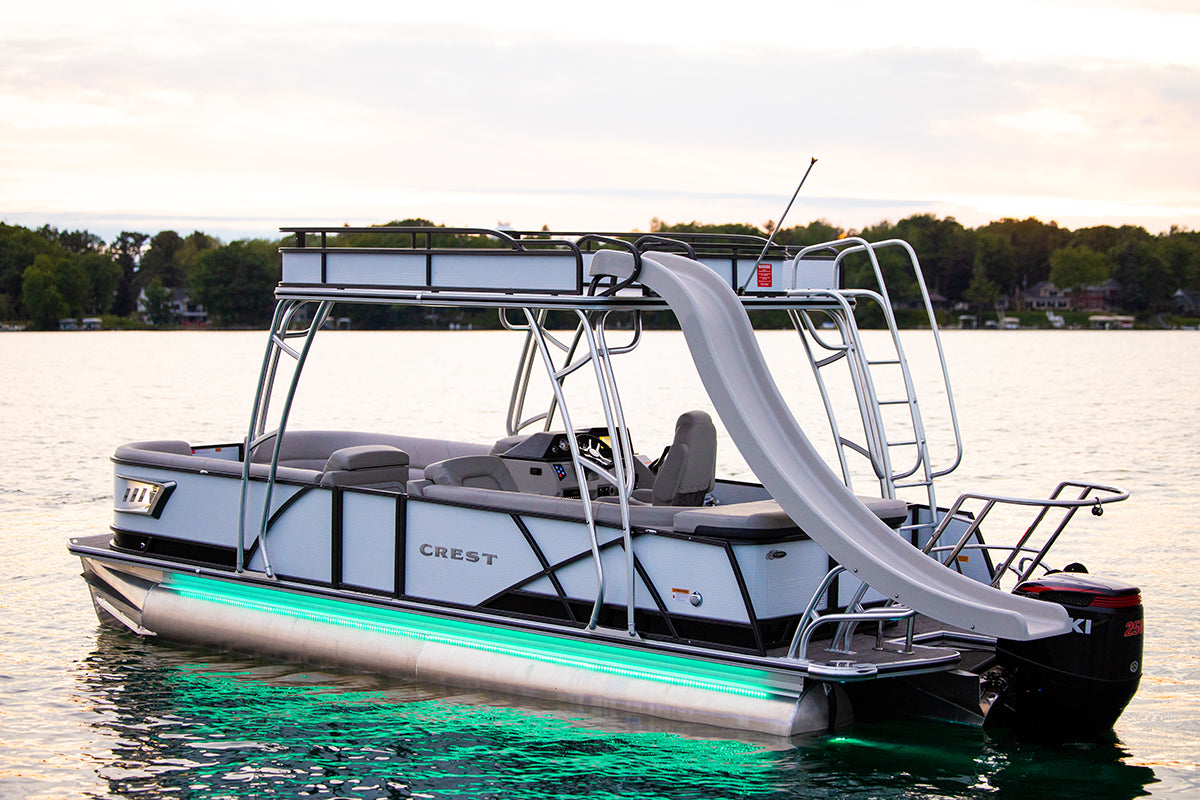 New Crest Luxury Pontoons for sale in Eufaula, Oklahoma.