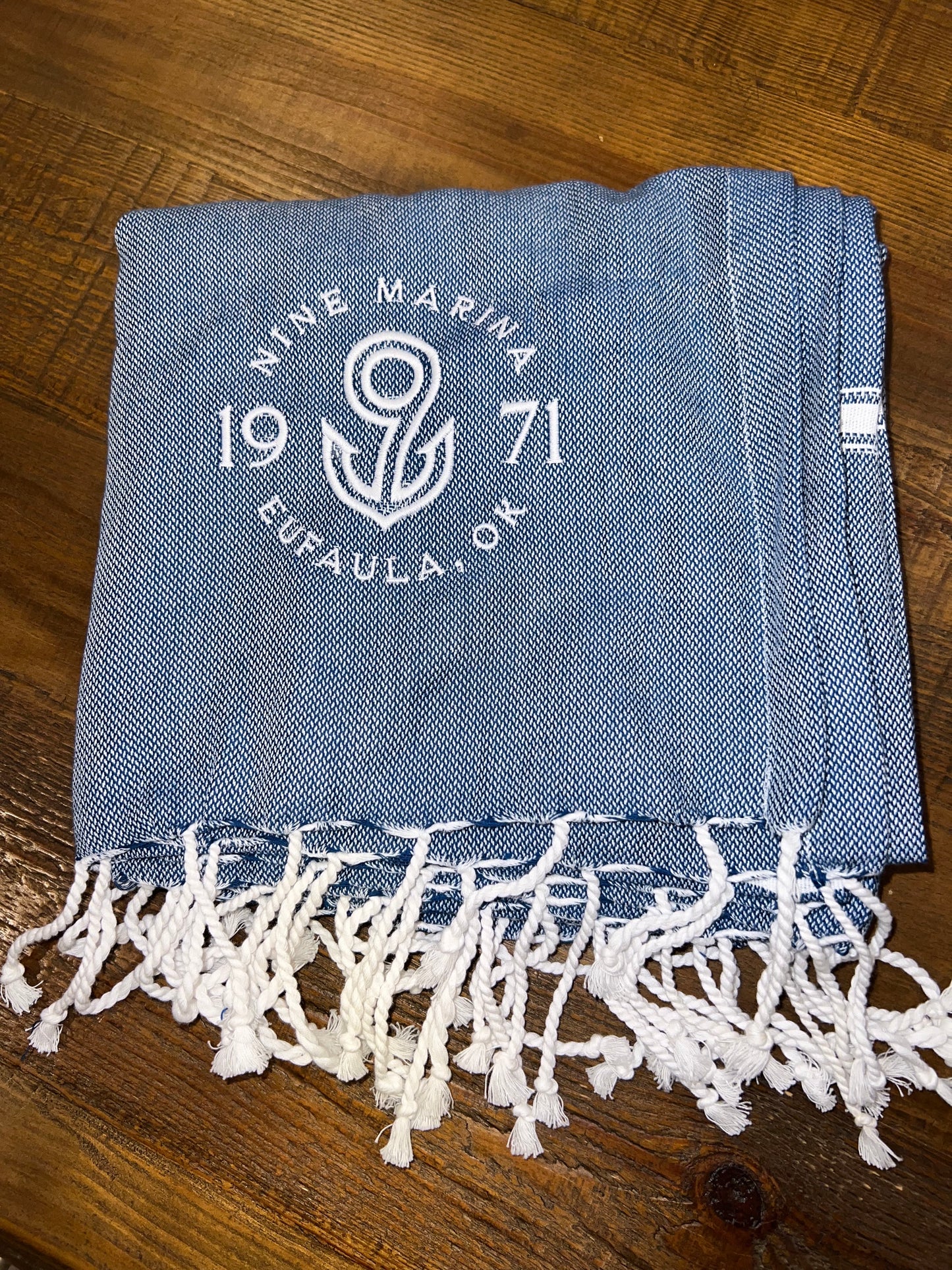 THROW BLANKET W/ EMBROIDERED BADGE LOGO