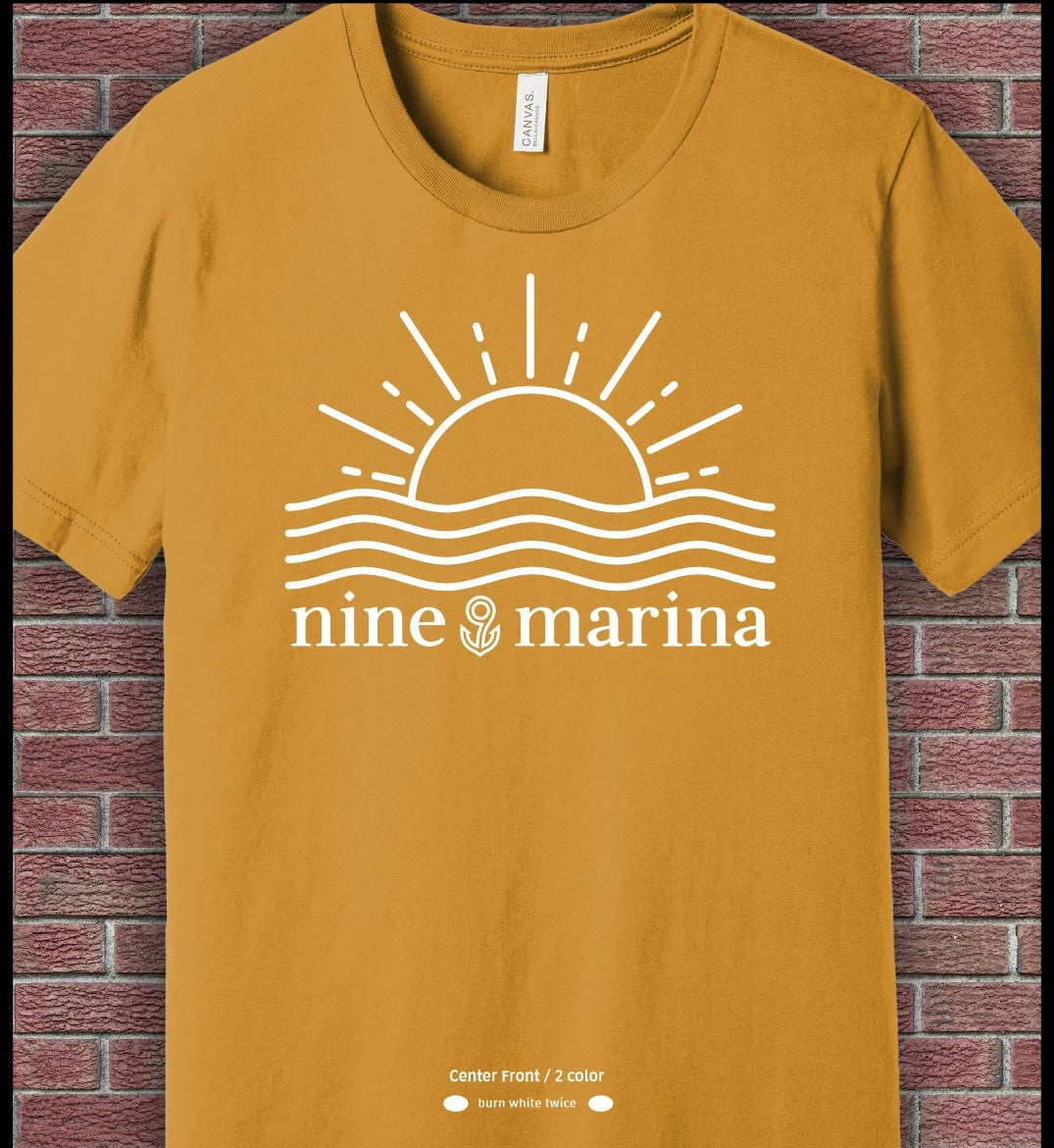 BRANDED TEE - MUSTARD W/ WHITE SUNRISE
