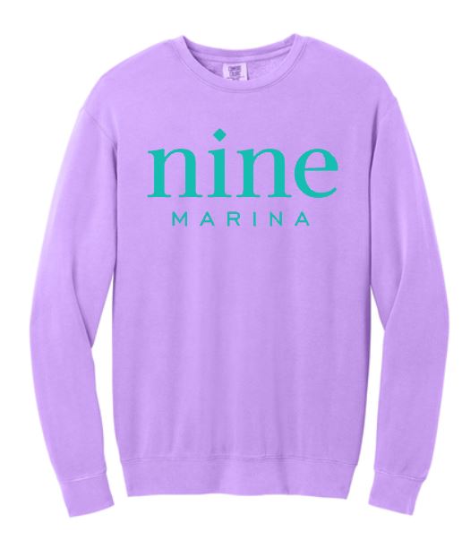 SWEATSHIRT - SEAFOAM NINE ON NEON VIOLET