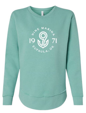 SWEATSHIRT - WHITE BADGE LOGO ON MINT & MAUVE