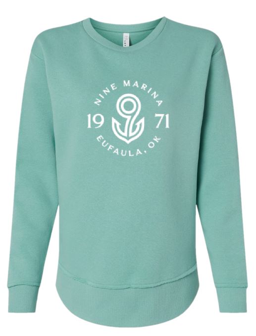 SWEATSHIRT - WHITE BADGE LOGO ON MINT & MAUVE