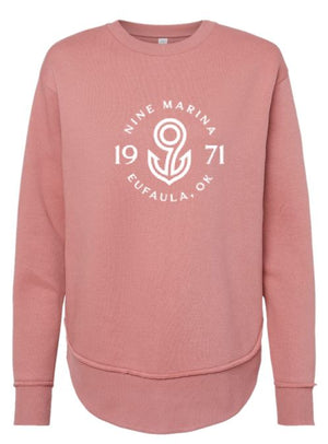 SWEATSHIRT - WHITE BADGE LOGO ON MINT & MAUVE