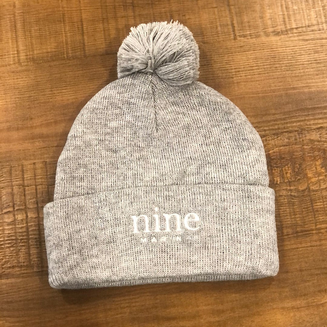 GREY POM NINE MARINA BEANIE