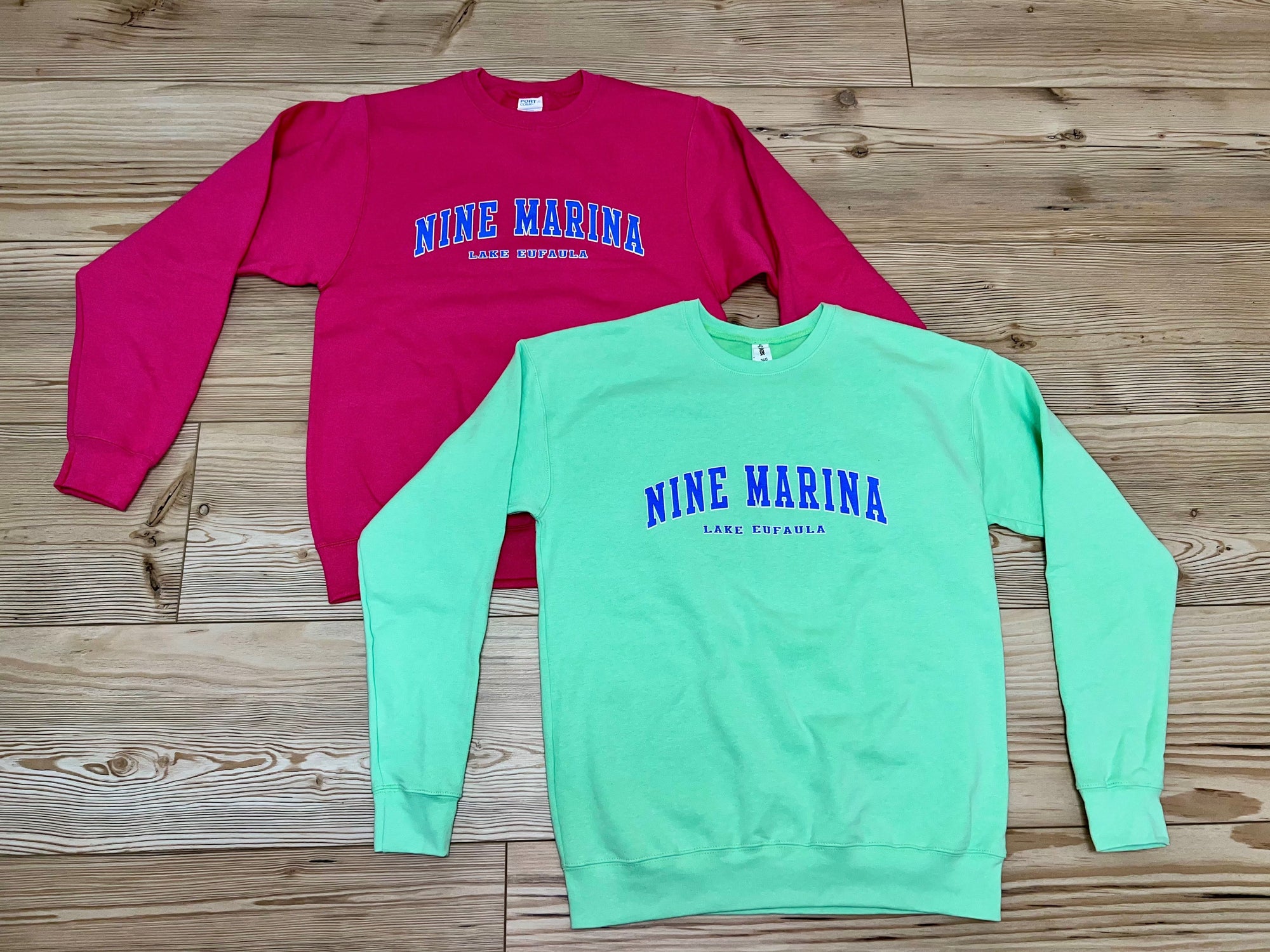SWEATSHIRT - MINT & SANGRIA W/ BLUE NINE