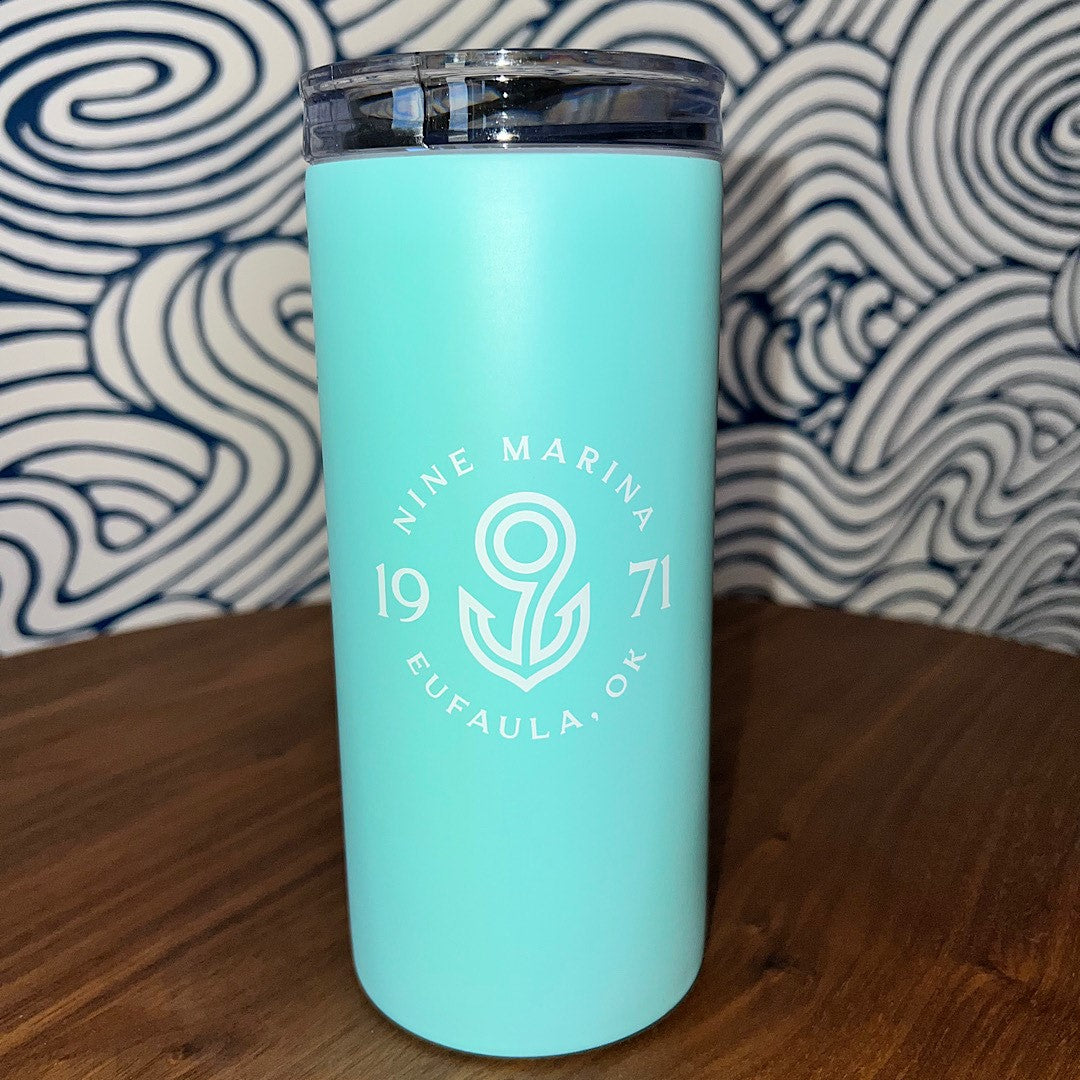 TUMBLER 18OZ BADGE SEAFOAM