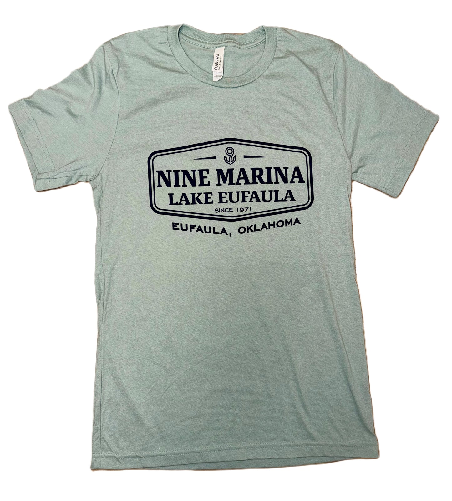 BRANDED - 1971 LABEL T-SHIRT TURQ/CHOC/NAVY/DUSTY BLUE