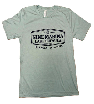 BRANDED - 1971 LABEL T-SHIRT TURQ/CHOC/NAVY/DUSTY BLUE