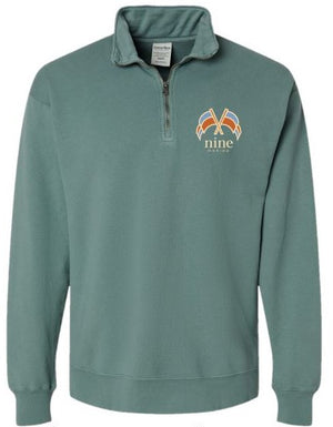 1/4 ZIP - VINTAGE FLAGS ON CYPRESS/SLATE/NAVY