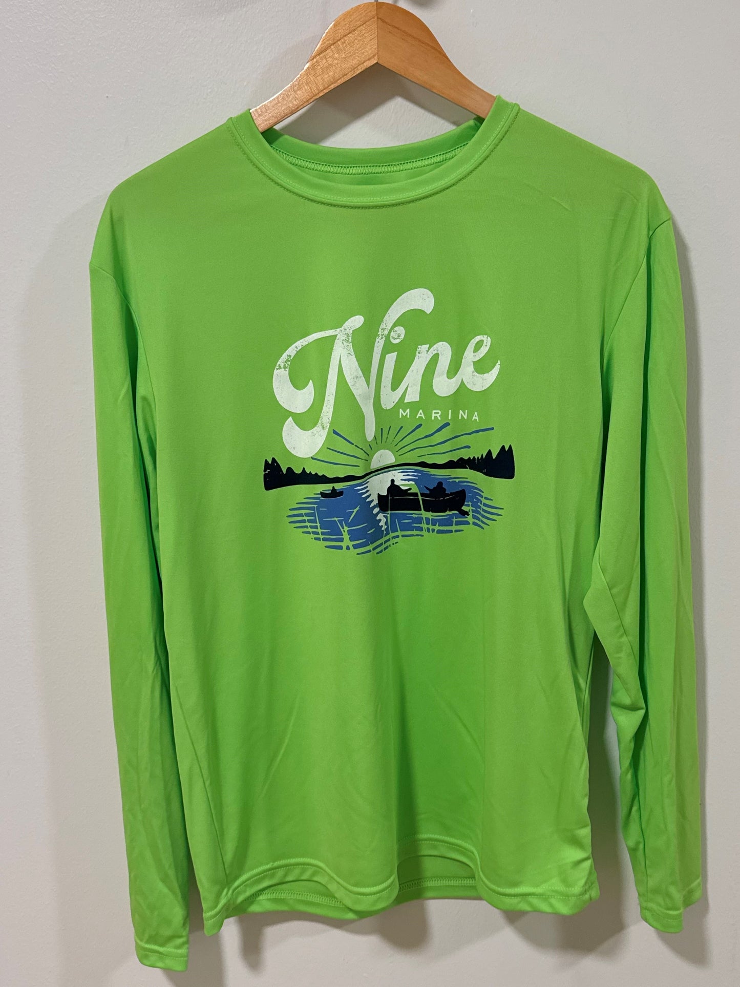 NODUS - LIME GREEN SUNSHIRT W/ LAKE SCENE