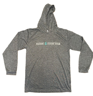 BRANDED - HORIZONTAL 9 LOGO SUNSHIRTS NAVY/GREY