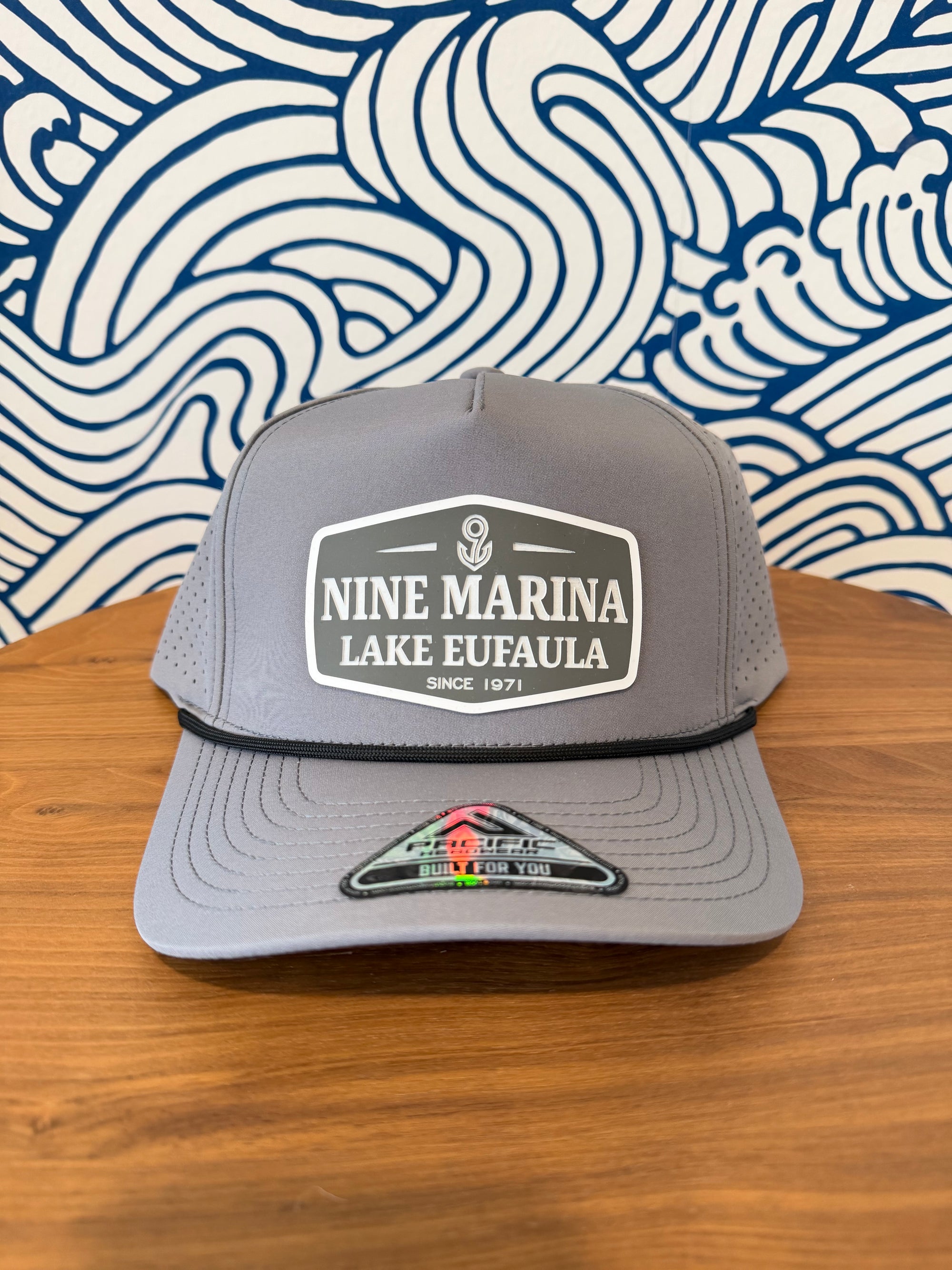 BRANDED - HAT SILICONE 1971 PATCH NINE MARINA LAKE EUFAULA