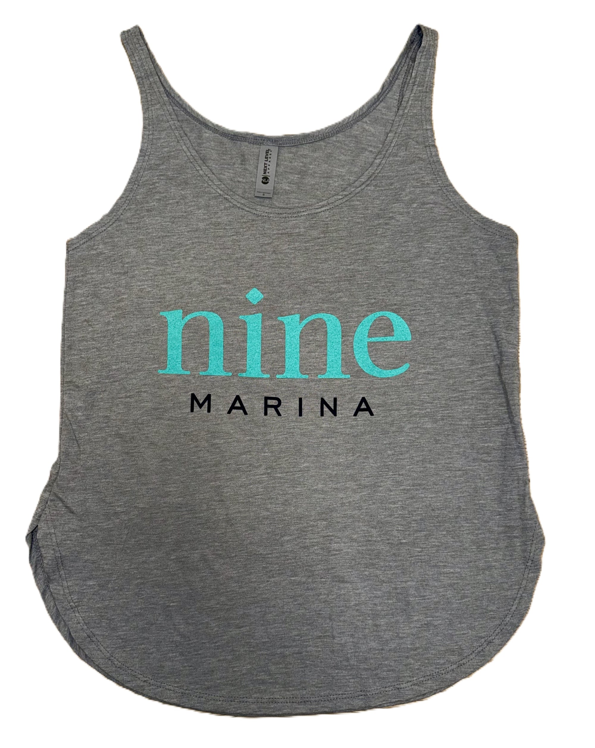 BRANDED - NINE MARINA STACKED WOMEN'S FLOWY TANK GREY/WHITE