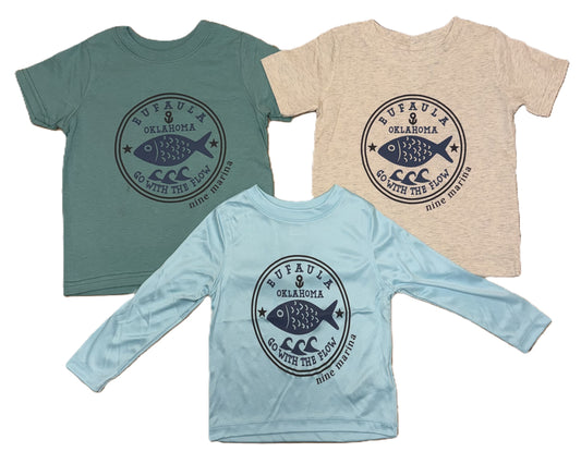 BRANDED - TODDLER GO WITH THE FLOW FISH SHIRT & RASHGUARD