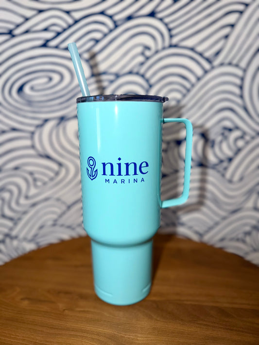 BRANDED - TUMBLER 40oz  TURQUOISE W/ BLUE NINE LOGO