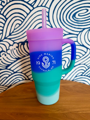 SILIPINT - WHITE 9 BADGE LOGO ON 32OZ SILICONE TUMBLER