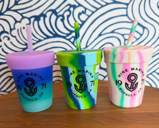 SILIPINT - KIDS 8oz TUMBLER BLK 9 BADGE LOGO