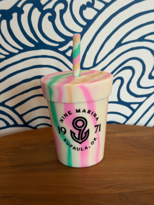 SILIPINT - KIDS 8oz TUMBLER BLK 9 BADGE LOGO