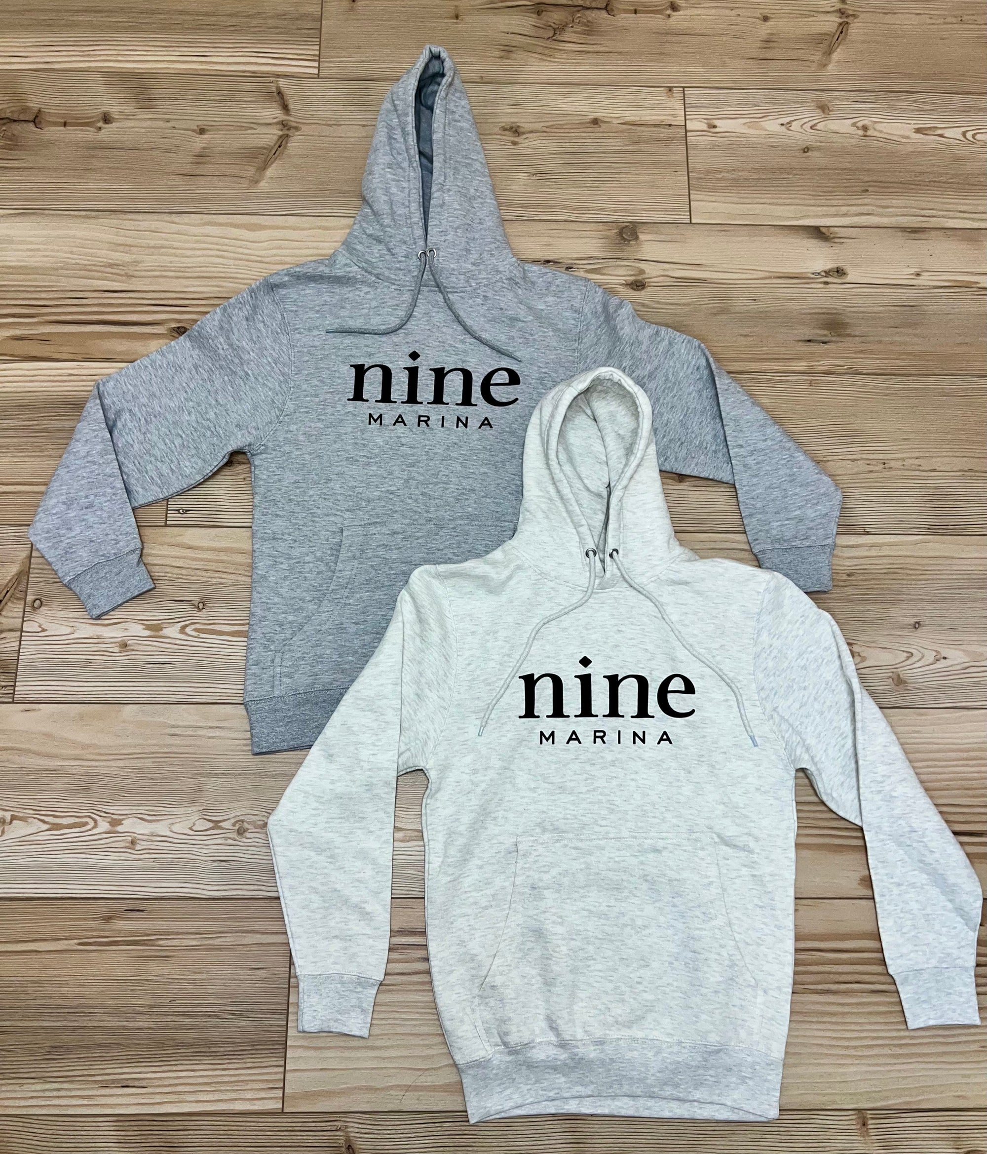 HOODIE - GREY & OATMEAL W/ STACKED BLACK NINE LOGO