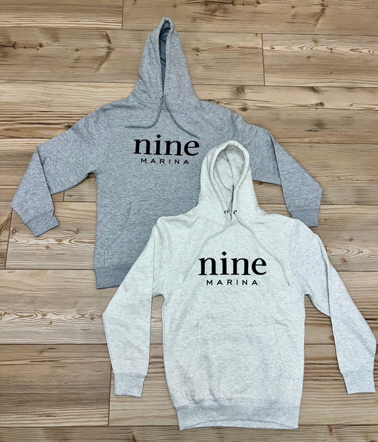 HOODIE - GREY & OATMEAL W/ STACKED BLACK NINE LOGO