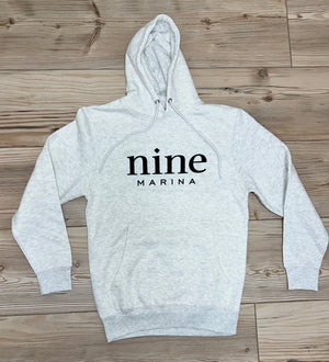 HOODIE - GREY & OATMEAL W/ STACKED BLACK NINE LOGO