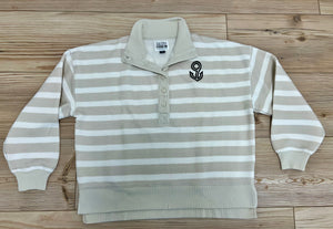 SWEATSHIRT '25 - AE STRIPED 9 PULLOVER NAVY/CREAM