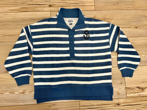 SWEATSHIRT '25 - AE STRIPED 9 PULLOVER NAVY/CREAM