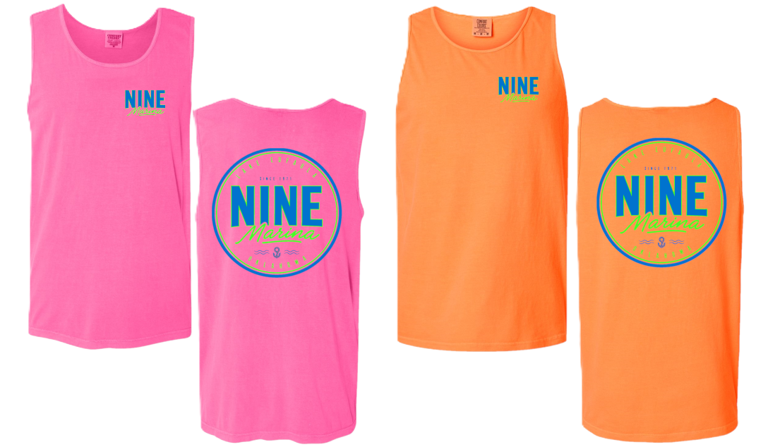 BRANDED - NEON NINE SEAL TANKS PINK & ORANGE