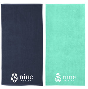 BRANDED - NAVY/TURQ BEACH TOWEL