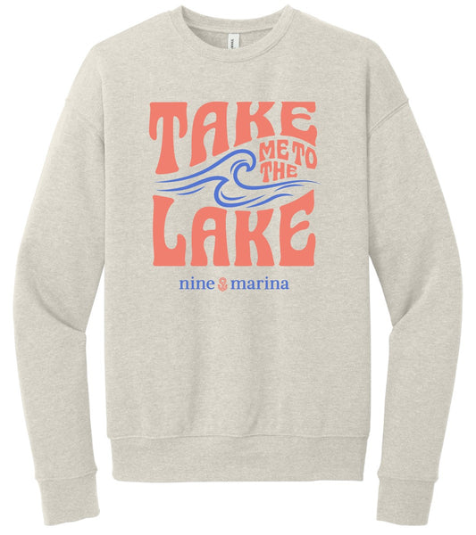 SWEATSHIRT - TAKE ME TO THE LAKE HEATHER DUST