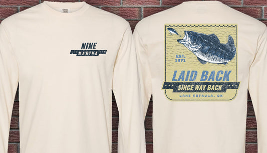 LONGSLEEVE - LAID BACK BASS DESIGN IVORY/GRANITE