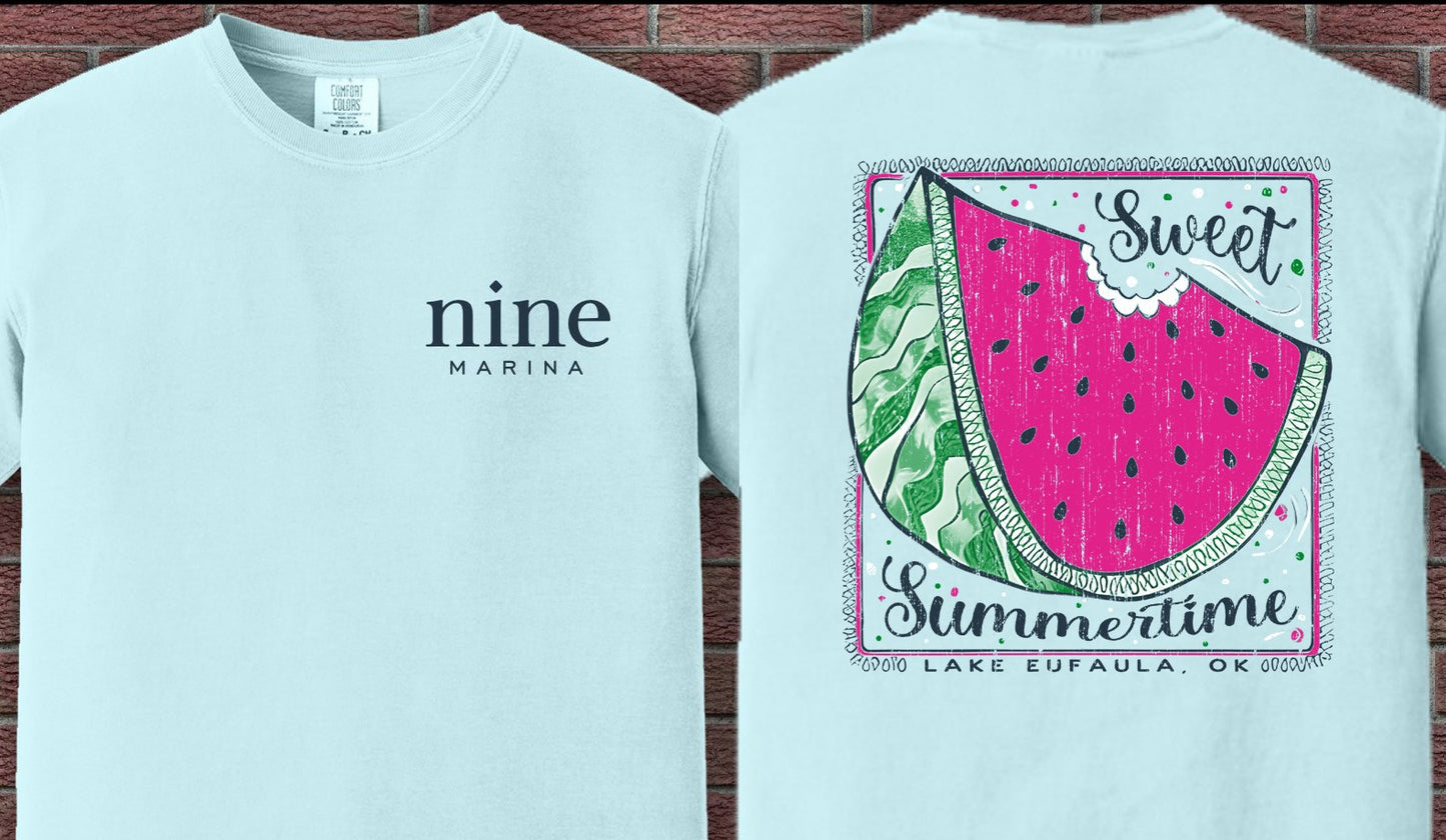 BRANDED TEE - SUMMERTIME WATERMELON CHAMBRAY TEE