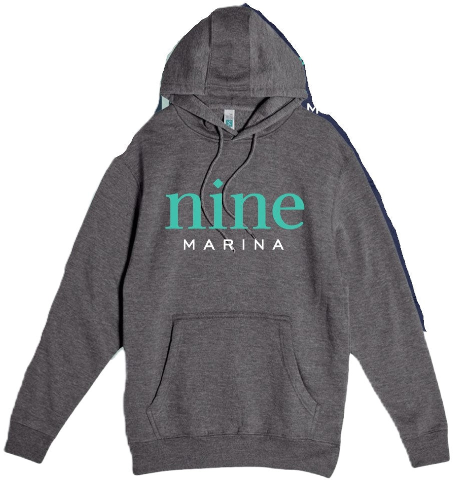 HOODIE '25 - 2 TONE NINE ON GREY & NAVY